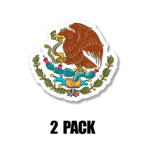 Calcomanía adhesiva escudo de armas mexicano para México calcomanía troquelada de vinilo 4 pulgadas 2 piezas - Imagen 1 de 4