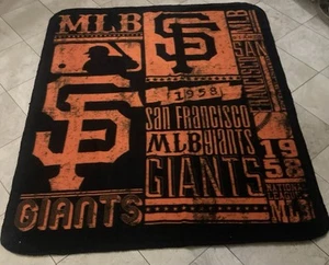San Francisco Giants MLB Lightweight Blanket Black & Orange 5x4ft GreatCondition - Picture 1 of 1
