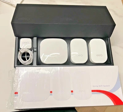 Amazon Eero Pro Tri-Band Mesh WiFi  system 2nd Gen (1 Pro Router + 2 Beacons) - Image 1 of 4