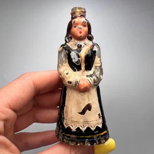 Botella de perfume vintage de la URSS Flora Tallin estatuilla de niña pintada a mano años 50 - Imagen 1 de 10
