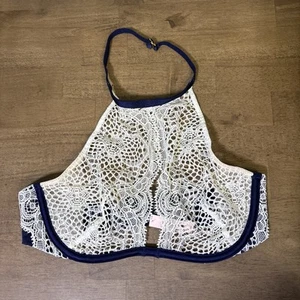 Reggiseno Victoria’s Secret molto sexy uncinetto pizzo reggiseno collo alto sfoderato 32B bianco - Foto 1 di 8