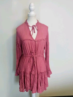 Pretty Pink Dress With Faux Gold Fleck Design Size L. By Cotton On - image 1 of 4