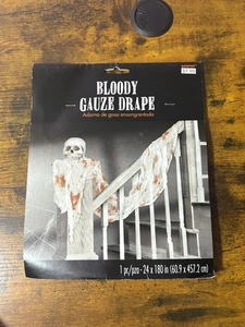 Halloween Bloody Gauze Drape, 1 piece, 24" x 180", Decorative Use Only - Picture 1 of 3