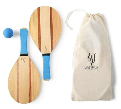 Juego de pelotas de pádel de playa, raqueta de tenis de madera Foto 1 de 4