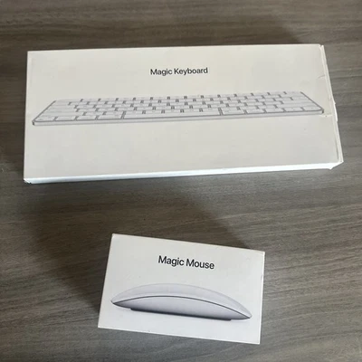 Apple Magic Keyboard A2450 / A1657 Mouse In Boxes - PREOWNED (No Lighting Cable) - Image 1 of 4
