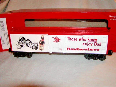 Lionel 2128120 Those who know enjoy Bud Woodside Beer Reefer O-27 MIB New Sealed - Image 1 of 4