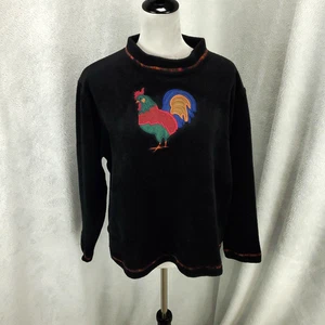 Suéter Vintage Gallo Pollo Talla XL Negro País Años 80 90 Colorido Hecho en EE. UU. - Imagen 1 de 12