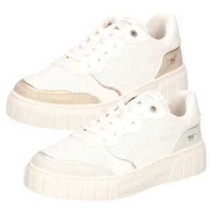 Zapatillas de mujer Mustang Court aspecto metálico estampado de agujeros plataforma 1446-301 - Imagen 1 de 3