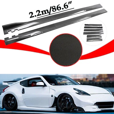 86.6“ Carbon Fiber Side Skirt Rocker/ Panel Splitter Lip For Nissan 200SX S15 - Imagem 1 de 4
