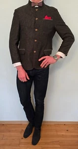 Murk Janker Jacket Loden Cotton, Linen Size 26 = 52 (Coated) Deer Buttons - Picture 1 of 11