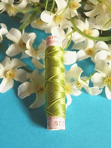 791B Superb Coil Drawstring Silk Natural Gutermann Domo Green N° 336 - Picture 1 of 2