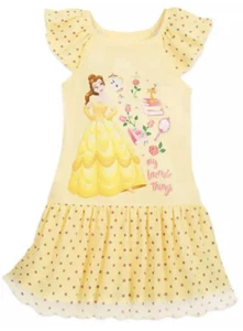 NWT Disney Store Princess Belle Deluxe Nightgown Nightshirt Dress Girls Size 3 - Picture 1 of 6