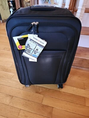 SwissGear Sa6305 Spinner Black Softside Expandable Roller Carry On Luggage 24.5 - Image 1 of 4