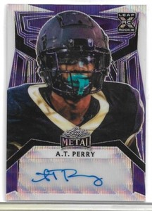 2023 LEAF METAL PURPLE WAVE RC AUTO A.T. PERRY #PA-ATP #2/4 SAINTS (B)