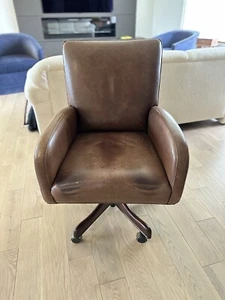 Seven Seas Seating Brown Leather Executive Office Swivel Seat - Picture 1 of 18
