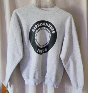 Men's Hanes Activewear XL Sweatshirt Grey "Harrisonburg The Hub" Long Sleeve - Picture 1 of 4