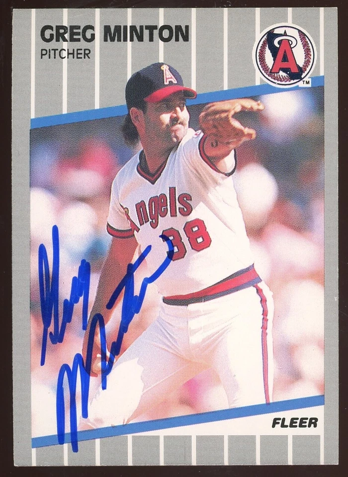 1989 Fleer GREG MINTON Signed Card autograph AUTO ANGELS GIANTS - Image 1 of 1