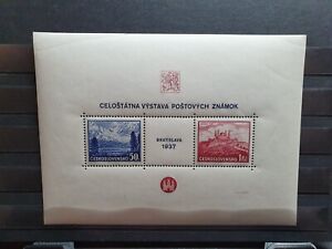 CSR 1937: Briefmarkenausstellung Preßburg Block 1 Postfrisch MiNr. 384-385