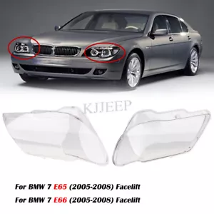 Par de faros para BMW 7 E65/E66 2005-2008 cubierta de lente carcasa de lámpara transparente - Imagen 1 de 12
