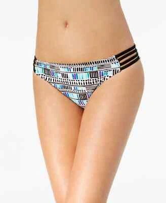 Bikini Bottom Juniors Large California Waves Teal  Blue Strappy Hipster Womens - Image 1 of 4