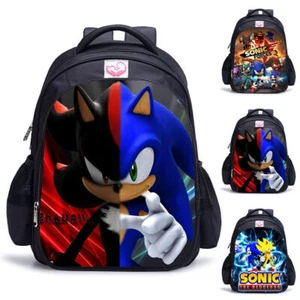 Sonics Kids Boys Girls Backpack School Rucksack Child Student Schoolbag Travel - Picture 1 of 15