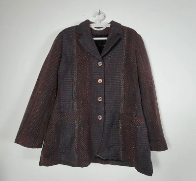 Deborah Cross Textile Artist Jacket Blazer Womens Multicolor Lined Career New - Image 1 of 4