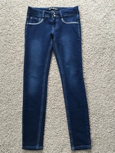 Vanilla Star Girls Blue Embellished Adjustable Waist Jeggings Size 10 VGUC - Picture 1 of 4