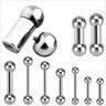 316L Surgical Steel Straight Barbell with Matte White Acrylic Balls Pierced Univ