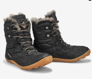 Columbia Shorty III Botas de Invierno Negro Guijarro Acolchado Impermeables Mujer’s 7 Usadas en Excelente Condición - Imagen 1 de 13