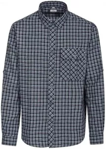 Trespass Men Snyper Long Sleeve Shirt Leisure Shirt, Gray / White, XXS - Picture 1 of 2