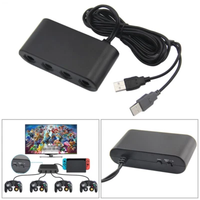 GameCube Controller Adapter For Nintendo Switch 4port to USB Wii U PC 3 In 1 - Image 1 of 4
