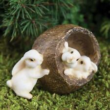 Miniature Dollhouse Fairy Garden Bunnies In Walnut - Buy 3 Save $6