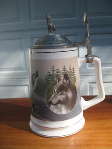 K Daniel Call Of The Wild Timber Wolf Lord Of The Wilderness Tankard Collection - Picture 1 of 12