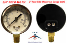 Air Compressor Pressure/Hydraulic Gauge 2" Face Side Mount 1/4" NPT 0-160 PSI
