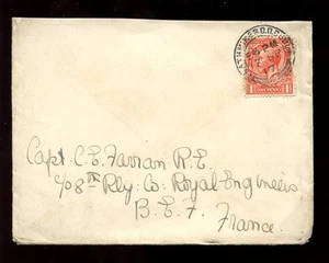 IRELAND 1917 RATHMINES D.O to BEF FRANCE...1d FRANKING - Picture 1 of 1