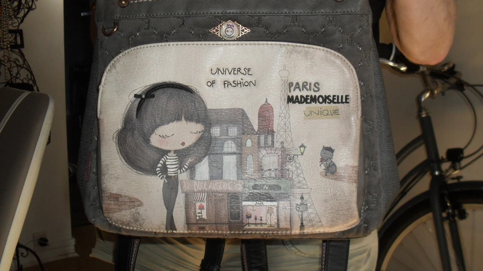 sac à dos anneké cuir gris - Photo 1/1