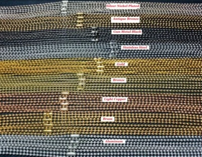 (1) Collar de cadena militar con estilo de cuentas de bola de 30" 2,4 mm envío gratuito Foto 1 de 4