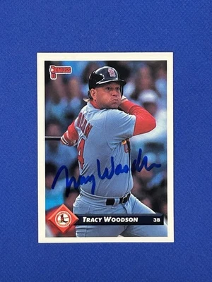 1993 Donruss SIGNED Tracy Woodson CARDINALS #652 autograph auto - Image 1 of 3