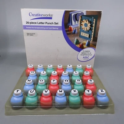 Creative Works 26 Piece Alphabet Letter Punch Set 3/8" Scrapbooking/Cardmaking - Image 1 of 4