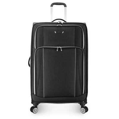 Lares Softside Expandable Luggage with Spinner Wheels, Black, Checked 30-Inch - Image 1 of 4