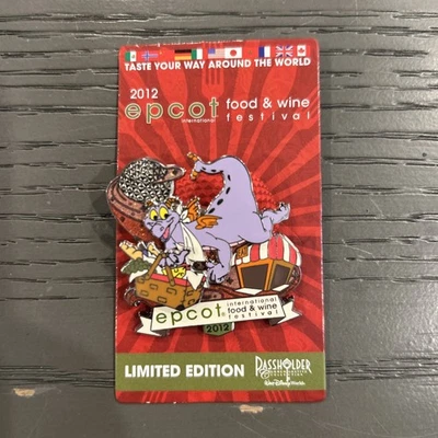 Disney Pin EPCOT Food and Wine Festival 2012 - Figment - Passholder AP - LE 2500 - Image 1 of 2