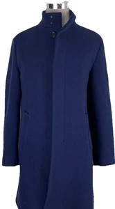 Bonobos Wool Top Coat Overcoat Hidden Button Navy Blue Standard Fit Men’s 42R - Picture 1 of 10