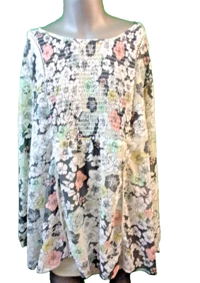 Camisa Maternidad Materinty Talla Lg Gris Estampado Floral Manga Larga Mujer Blusa Foto 1 de 4