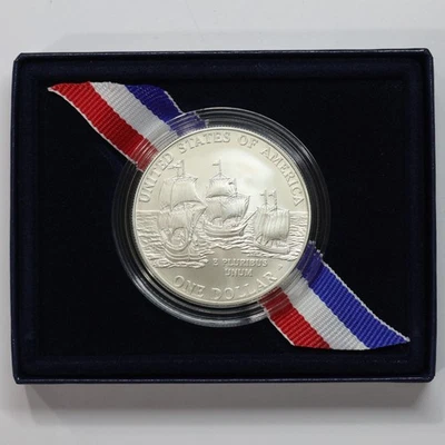 2007 Jamestown 400th Anniversary Commemorative Silver Coin w/Box & COA - Image 1 of 3