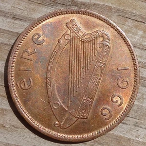 Irland 1966 1 Penny Münze Irish one pence Hen Chicken - Bild 1 von 2