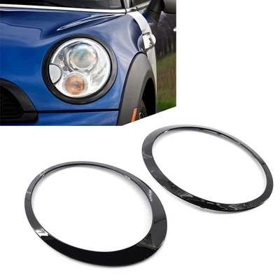 2x Anillo de ajuste de faros negro brillante para Mini Cooper R55 R56 R57 R58 R59 Foto 1 de 4