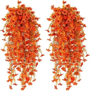 2 Piezas Flores Artificiales Colgantes Otoño Falsas Mamás para Exterior Otoño...  - Imagen 1 de 7