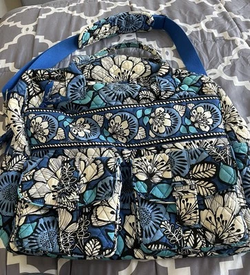 Vera Bradley Grand Traveler Blue Bayou Weekender Large Bag Luggage Retired  - Image 1 of 4