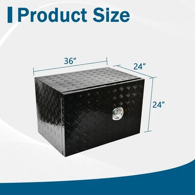 36'' 48'' 60'' Aluminum Underbody Truck Box w/Barn Door For Car Outdoor Trailer - Image 1 of 4