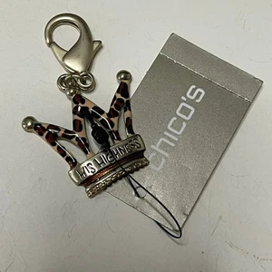 Chico's Charm Oro Tono Plata Mezcla Metales Estampado Animal CORONA Bisutería - Imagen 1 de 7